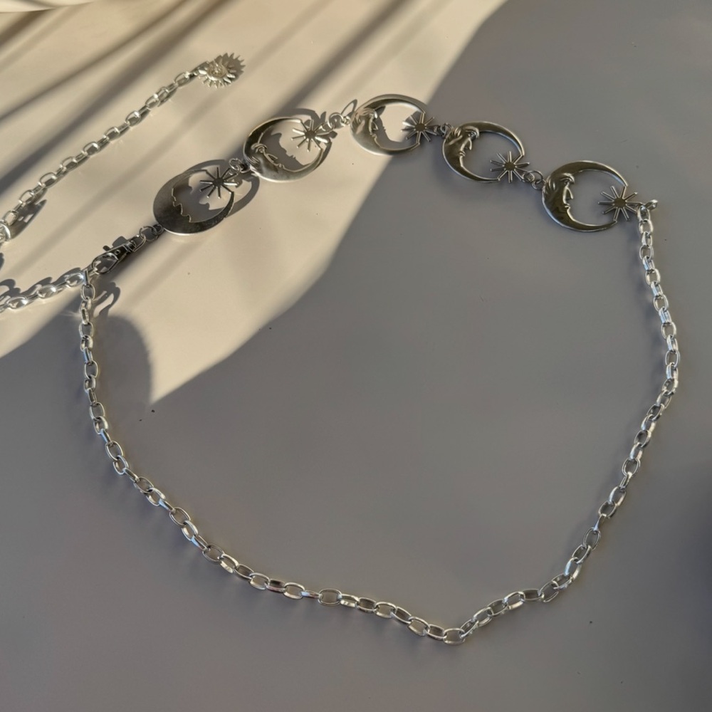 Silver Celestial Silver Chain Belt NEW